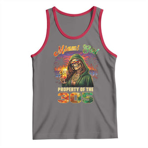 Miami Girl Skeleton Property of the 305 Tank Top Tropical City Florida Pride Street Style TS02 Deep Heather Red Print Your Wear