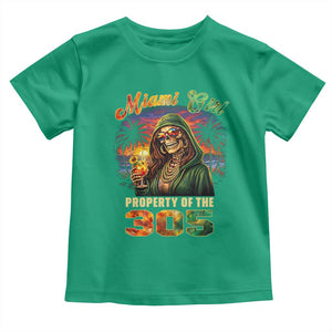 Miami Girl Skeleton Property of the 305 Toddler T Shirt Tropical City Florida Pride Street Style TS02 Irish Green Print Your Wear