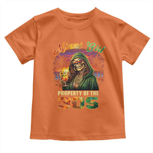 Miami Girl Skeleton Property of the 305 Toddler T Shirt Tropical City Florida Pride Street Style TS02 Orange Print Your Wear