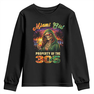 Miami Girl Skeleton Property of the 305 Youth Sweatshirt Tropical City Florida Pride Street Style TS02 Black Print Your Wear
