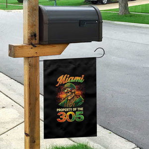 Miami Property of the 305 Skeleton Graphic Garden Flag Street King with Sunset Florida Swag TS02 Print Your Wear