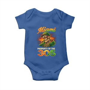 Miami Property of the 305 Skeleton Graphic Baby Onesie Street King with Sunset Florida Swag TS02 Royal Blue Print Your Wear