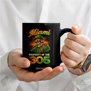 Miami Property of the 305 Skeleton Graphic Coffee Mug Street King with Sunset Florida Swag TS02 Print Your Wear