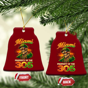 Miami Property of the 305 Skeleton Graphic Ceramic Ornament Street King with Sunset Florida Swag TS02 Print Your Wear