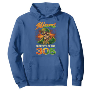 Miami Property of the 305 Skeleton Graphic Hoodie Street King with Sunset Florida Swag TS02 Royal Blue Print Your Wear