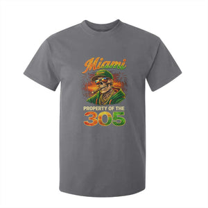 Miami Property of the 305 Skeleton Graphic T Shirt For Kid Street King with Sunset Florida Swag TS02 Charcoal Print Your Wear