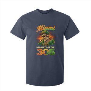 Miami Property of the 305 Skeleton Graphic T Shirt For Kid Street King with Sunset Florida Swag TS02 Navy Print Your Wear