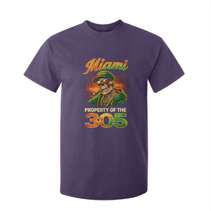Miami Property of the 305 Skeleton Graphic T Shirt For Kid Street King with Sunset Florida Swag TS02 Purple Print Your Wear