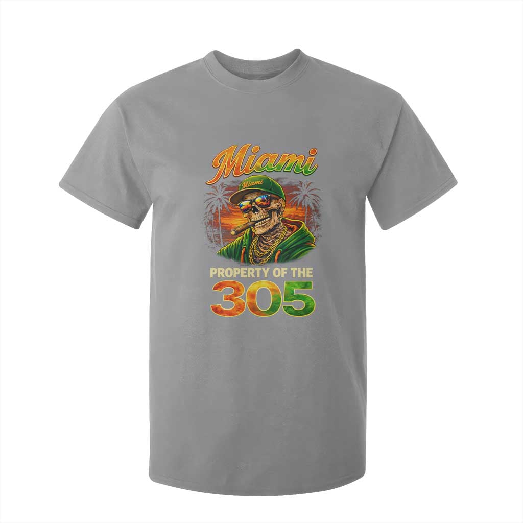 Miami Property of the 305 Skeleton Graphic T Shirt For Kid Street King with Sunset Florida Swag TS02 Sport Gray Print Your Wear