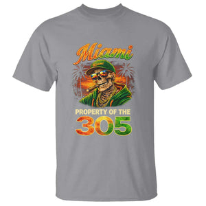 Miami Property of the 305 Skeleton Graphic T Shirt Street King with Sunset Florida Swag TS02 Sport Gray Print Your Wear