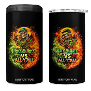 Miami vs All You All 305 Skeleton Flame Graphic 4 in 1 Can Cooler Tumbler Tropical City Pride Florida Love TS02 One Size: 16 oz Black Print Your Wear