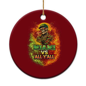 Miami vs All You All 305 Skeleton Flame Graphic Ceramic Ornament Tropical City Pride Florida Love TS02 1pc Red Print Your Wear
