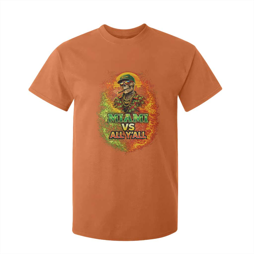 Miami vs All You All 305 Skeleton Flame Graphic T Shirt For Kid Tropical City Pride Florida Love TS02 Orange Print Your Wear