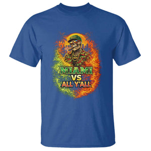 Miami vs All You All 305 Skeleton Flame Graphic T Shirt Tropical City Pride Florida Love TS02 Royal Blue Print Your Wear
