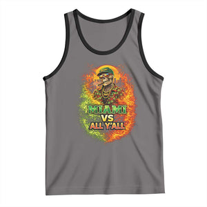 Miami vs All You All 305 Skeleton Flame Graphic Tank Top Tropical City Pride Florida Love TS02 Deep Heather Black Print Your Wear