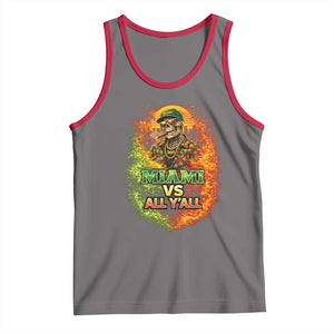 Miami vs All You All 305 Skeleton Flame Graphic Tank Top Tropical City Pride Florida Love TS02 Deep Heather Red Print Your Wear