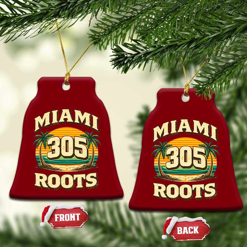Vintage Miami 305 Roots Ceramic Ornament Retro Sunset Palm Trees Florida Natives TS02 Print Your Wear