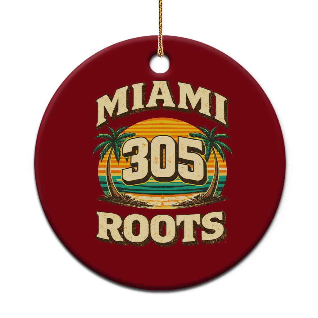Vintage Miami 305 Roots Ceramic Ornament Retro Sunset Palm Trees Florida Natives TS02 1pc Red Print Your Wear