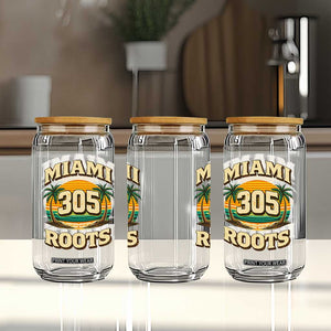 Vintage Miami 305 Roots Glass Can Retro Sunset Palm Trees Florida Natives TS02 Print Your Wear