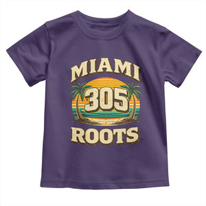 Vintage Miami 305 Roots Toddler T Shirt Retro Sunset Palm Trees Florida Natives TS02 Purple Print Your Wear