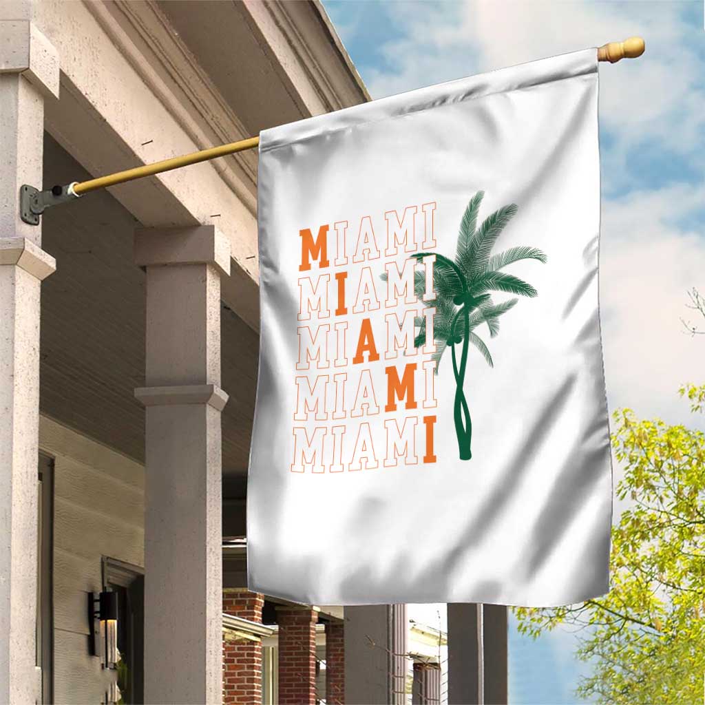Miami Pride Palm Tree Graphic Garden Flag Orange and Green Tropical City Vibes TS02 Print Your Wear