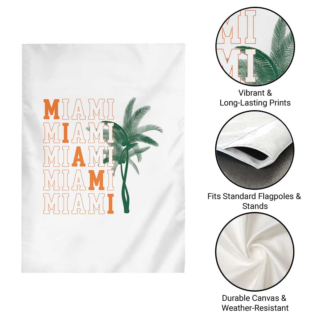 Miami Pride Palm Tree Graphic Garden Flag Orange and Green Tropical City Vibes TS02 Print Your Wear