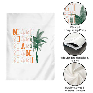 Miami Pride Palm Tree Graphic Garden Flag Orange and Green Tropical City Vibes TS02 Print Your Wear