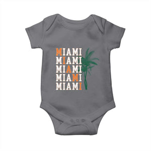 Miami Pride Palm Tree Graphic Baby Onesie Orange and Green Tropical City Vibes TS02 Charcoal Print Your Wear