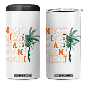 Miami Pride Palm Tree Graphic 4 in 1 Can Cooler Tumbler Orange and Green Tropical City Vibes TS02 One Size: 16 oz White Print Your Wear