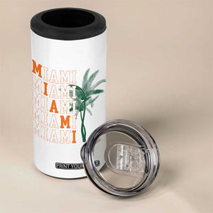 Miami Pride Palm Tree Graphic 4 in 1 Can Cooler Tumbler Orange and Green Tropical City Vibes TS02 Print Your Wear