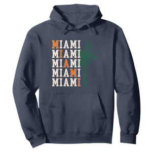 Miami Pride Palm Tree Graphic Hoodie Orange and Green Tropical City Vibes TS02 Navy Print Your Wear