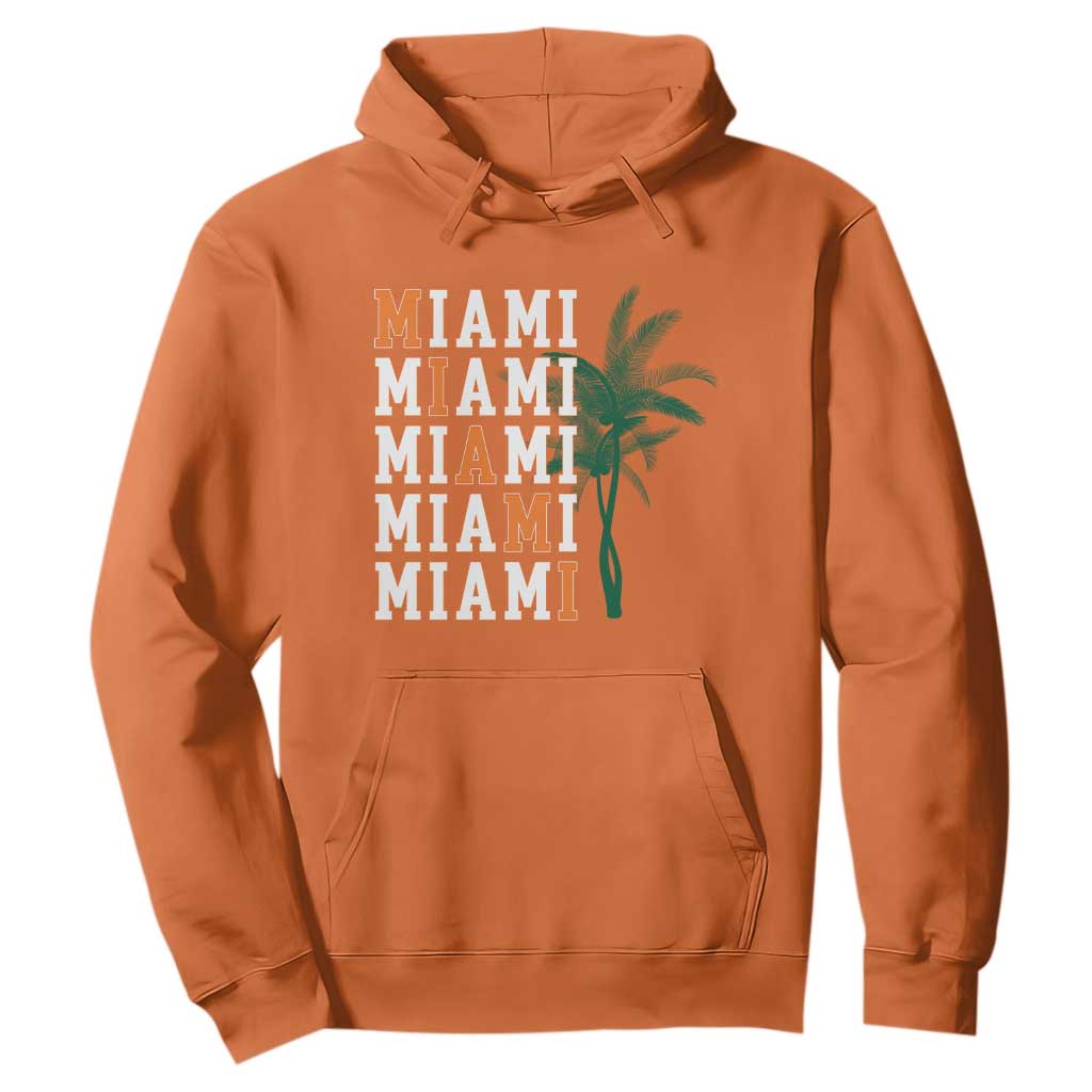 Miami Pride Palm Tree Graphic Hoodie Orange and Green Tropical City Vibes TS02 Orange Print Your Wear