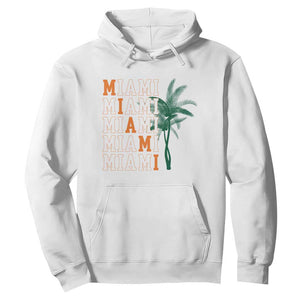 Miami Pride Palm Tree Graphic Hoodie Orange and Green Tropical City Vibes TS02 White Print Your Wear