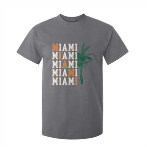 Miami Pride Palm Tree Graphic T Shirt For Kid Orange and Green Tropical City Vibes TS02 Charcoal Print Your Wear