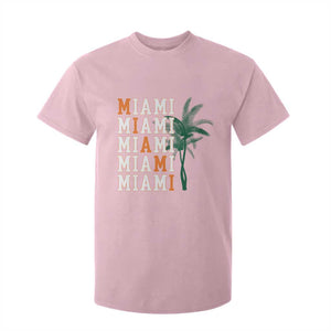 Miami Pride Palm Tree Graphic T Shirt For Kid Orange and Green Tropical City Vibes TS02 Light Pink Print Your Wear