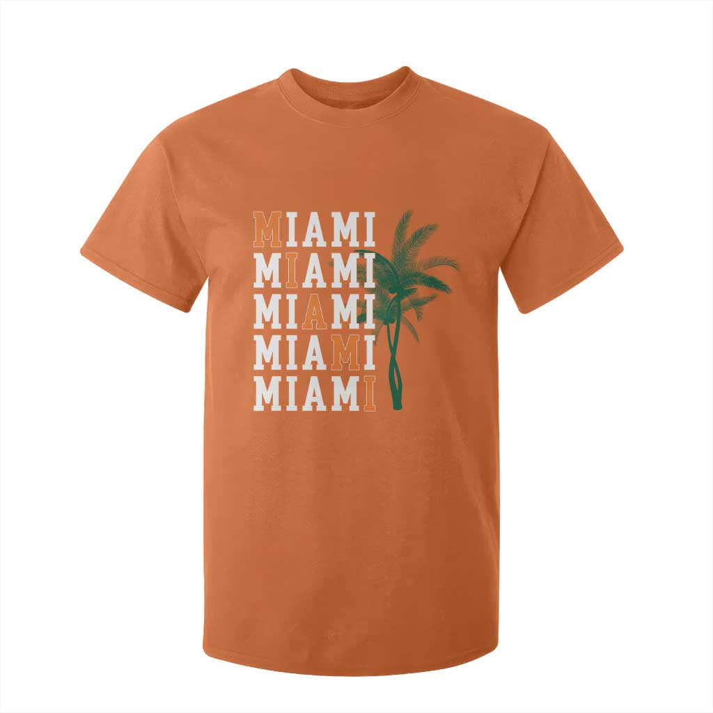 Miami Pride Palm Tree Graphic T Shirt For Kid Orange and Green Tropical City Vibes TS02 Orange Print Your Wear