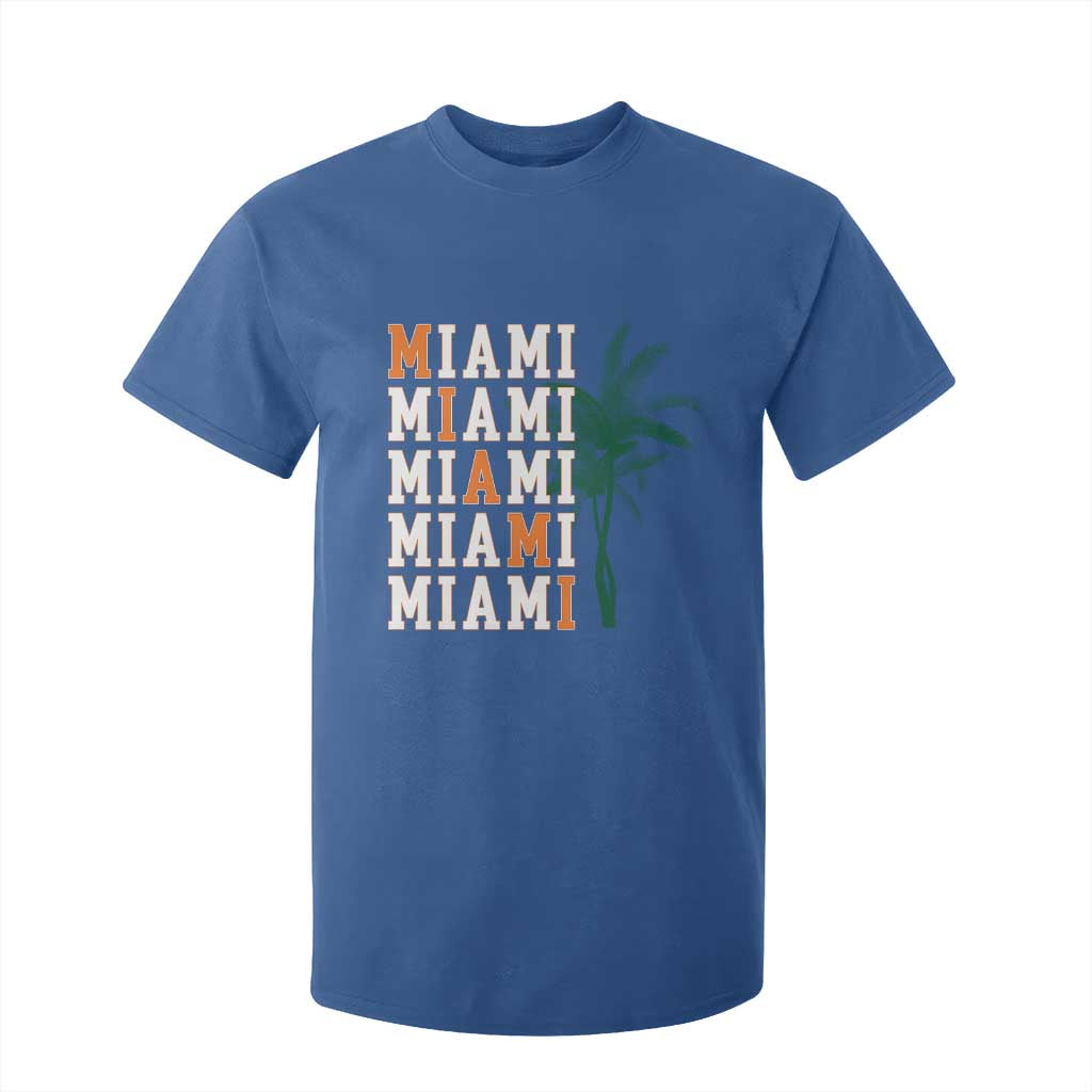 Miami Pride Palm Tree Graphic T Shirt For Kid Orange and Green Tropical City Vibes TS02 Royal Blue Print Your Wear