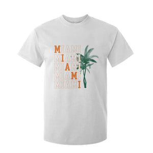Miami Pride Palm Tree Graphic T Shirt For Kid Orange and Green Tropical City Vibes TS02 White Print Your Wear
