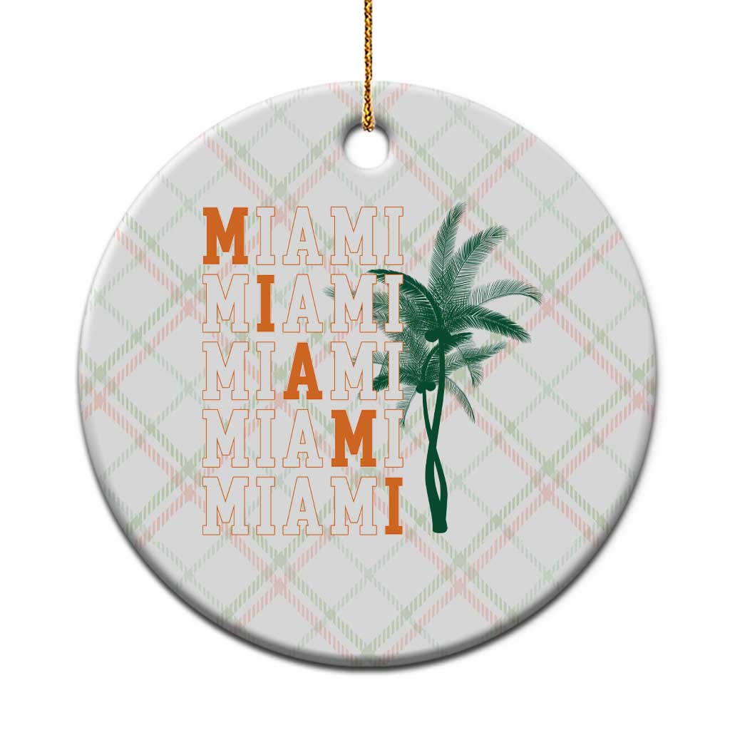 Miami Pride Palm Tree Graphic Ceramic Ornament Orange and Green Tropical City Vibes TS02 1pc Christmas Plaid Print Your Wear
