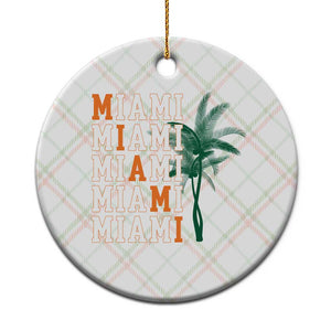 Miami Pride Palm Tree Graphic Ceramic Ornament Orange and Green Tropical City Vibes TS02 1pc Christmas Plaid Print Your Wear
