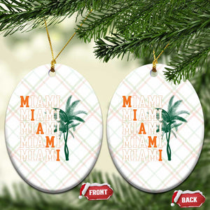 Miami Pride Palm Tree Graphic Ceramic Ornament Orange and Green Tropical City Vibes TS02 Print Your Wear