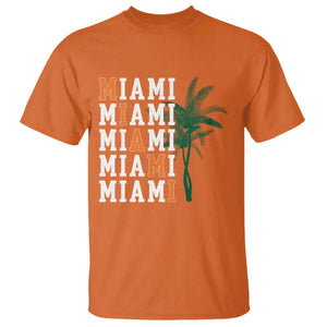 Miami Pride Palm Tree Graphic T Shirt Orange and Green Tropical City Vibes TS02 Orange Print Your Wear