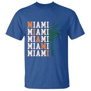 Miami Pride Palm Tree Graphic T Shirt Orange and Green Tropical City Vibes TS02 Royal Blue Print Your Wear