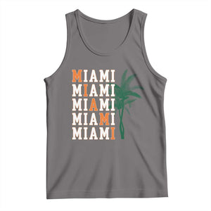 Miami Pride Palm Tree Graphic Tank Top Orange and Green Tropical City Vibes TS02 Deep Heather Print Your Wear