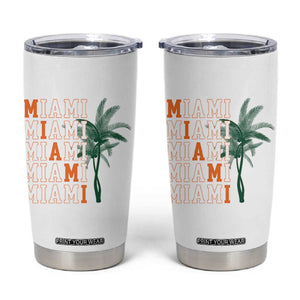 Miami Pride Palm Tree Graphic Tumbler Cup Orange and Green Tropical City Vibes TS02 White Print Your Wear