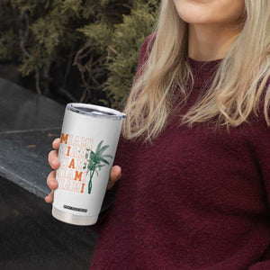Miami Pride Palm Tree Graphic Tumbler Cup Orange and Green Tropical City Vibes TS02 Print Your Wear
