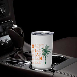 Miami Pride Palm Tree Graphic Tumbler Cup Orange and Green Tropical City Vibes TS02 Print Your Wear