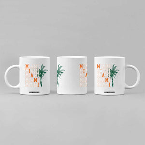 Miami Pride Palm Tree Graphic Coffee Mug Orange and Green Tropical City Vibes TS02 Print Your Wear