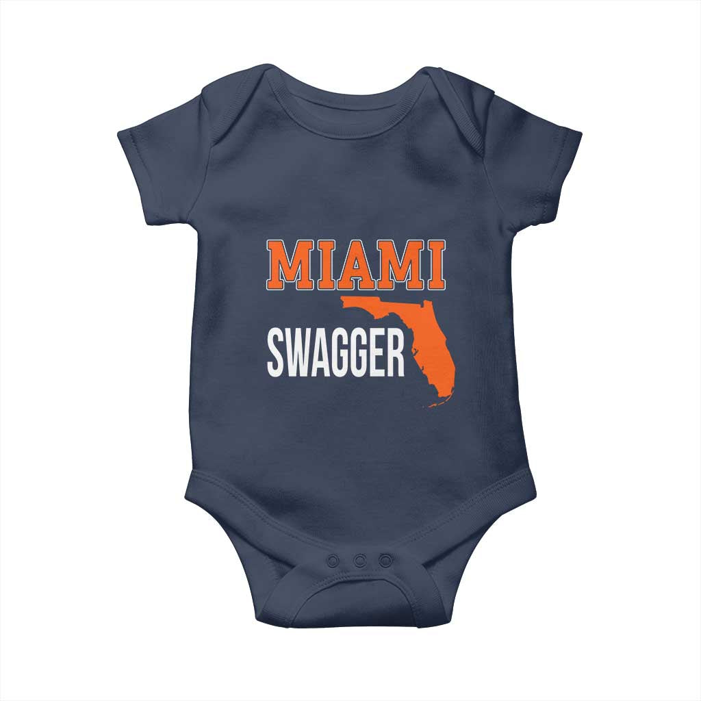 Miami Swagger Pride Baby Onesie Florida State Map Local Love TS02 Navy Print Your Wear