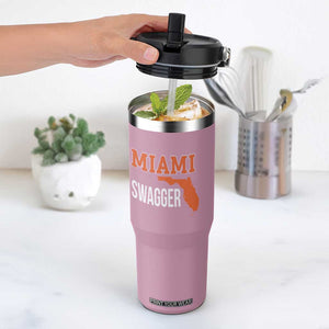Miami Swagger Pride Flip Straw Tumbler Florida State Map Local Love TS02 One Size: 30 oz Light Pink Print Your Wear